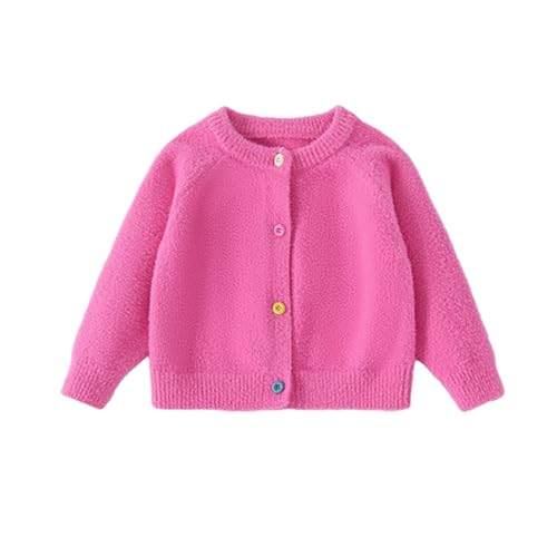 Valcatch Mädchen Basic Strickjacke Einfarbig Knopfleiste Strickjacke Pullover Frühling Herbst Strick Oberbekleidung 18M-10Y von Valcatch