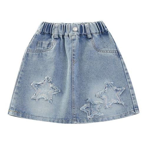 Valcatch Mädchen Jeans Rock Blau Jeans Röcke Mit Elastischem Bund Miniröcke Skorts Frühling Sommer Streetwear von Valcatch