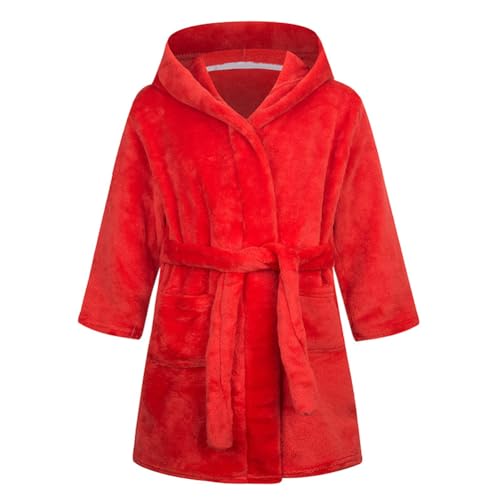 Valcatch Mädchen Jungen Fleece Bademantel mit Kapuze Warme Flanell Pyjamas Nachtwäsche für Kinder Teenager weiche Flauschige Spa-Bademäntel für Kinder Alter 2-12 Jahre von Valcatch