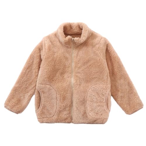 Valcatch Mädchen Jungen Fleece Zip Up Jakcet mit Tasche für 3-12 Jahre, Kleinkind Kinder warme weiche Herbst Winter Fuzzy Mantel Oberbekleidung, leichte Mock Neck Coat Solid Color von Valcatch