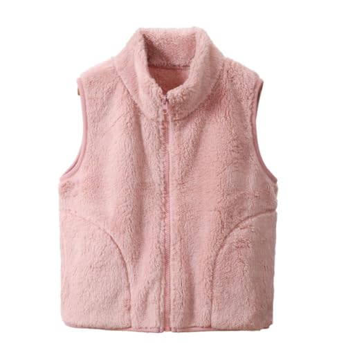 Valcatch Mädchen Jungen Weste mit Reißverschluss mit Tasche, Unisex Kinder warmes weiches Fleece Oberbekleidung Jacke für 4-12 Jahre, leichte solide Farbe Herbst Winter Polar Fleece ärmellose Jacke von Valcatch