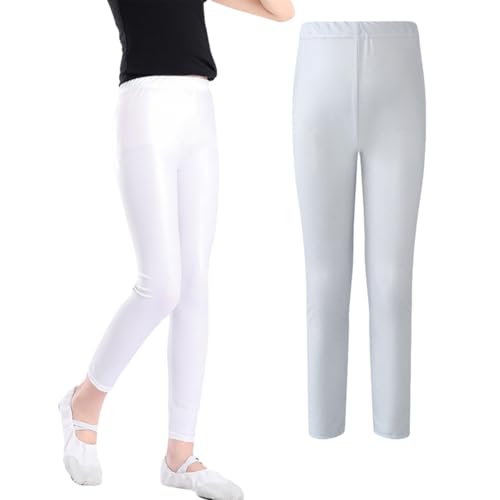 Valcatch Mädchen Kunstleder Leggings Elastische Stretch-Lederhose mit hoher Taille Einfarbige Casual Tanzhose 3-11 Jahre von Valcatch