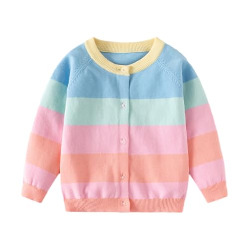 Valcatch Mädchen Leichte Strickjacke Bedruckt Regenbogen Streifen Farbblock Knopfleiste Strick Jacken Niedlich Herbst Winter Strickwaren 1-8 Jahre Valcatch Mädchen Leichte Strickjacke Bedruckt Regenbogen Streifen Farbblock Knopfleiste Strick Jacken Niedlich Herbst Winter Strickwaren 1-8 Jahre von Valcatch