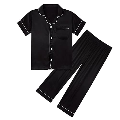 Valcatch Mädchen Pyjama Set Kurzarm Satin Pyjamas Sets Lange Hosen Button Down 2-teiliges Set Nachtwäsche Kinder Nachtwäsche Teenager Alter 5-14 Geschenke für Mädchen Valcatch Mädchen Pyjama Set Kurzarm Satin Pyjamas Sets Lange Hosen Button Down 2-teiliges Set Nachtwäsche Kinder Nachtwäsche Teenager Alter 5-14 Geschenke für Mädchen von Valcatch