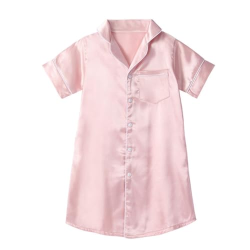 Valcatch Mädchen Satin Nachthemden Seide Pyjamas Kleid Kurz Langarm Button Down Nachtwäsche Weiche Baumwolle Nachthemd 3-10 Jahre Valcatch Mädchen Satin Nachthemden Seide Pyjamas Kleid Kurz Langarm Button Down Nachtwäsche Weiche Baumwolle Nachthemd 3-10 Jahre von Valcatch