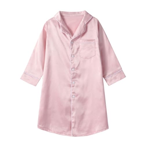 Valcatch Mädchen Satin Nachthemden Seide Pyjamas Kleid Kurz Langarm Button Down Nachtwäsche Weiche Baumwolle Nachthemd 3-10 Jahre Valcatch Mädchen Satin Nachthemden Seide Pyjamas Kleid Kurz Langarm Button Down Nachtwäsche Weiche Baumwolle Nachthemd 3-10 Jahre von Valcatch