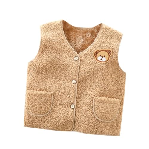 Valcatch Mädchen und Junge Fleece Weste Kleine Kinder Weich Dick Basic Ärmellose Knopftaschen Jacken Oberbekleidung Kleinkind Aufwärmkleidung für 0-6T von Valcatch