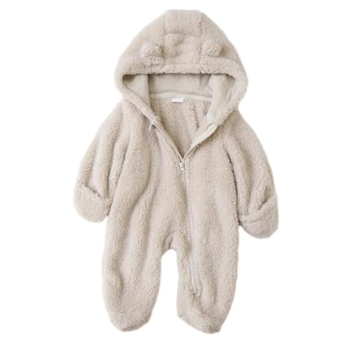 Valcatch Neugeborenes Baby Fleece Footie Schneeanzug Jungen Mädchen Winter Onesie Niedlicher Overall Strampler Warme Kapuzen-Outfits von Valcatch