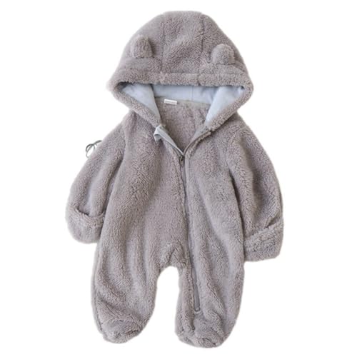 Valcatch Neugeborenes Baby Fleece Footie Schneeanzug Jungen Mädchen Winter Onesie Niedlicher Overall Strampler Warme Kapuzen-Outfits von Valcatch