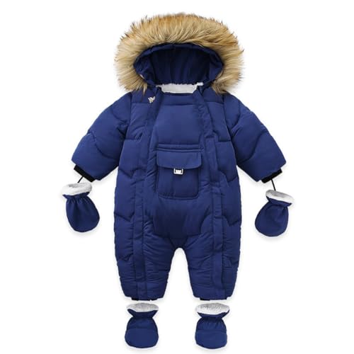 Valcatch Neugeborenes Baby Junge Mädchen Puffer Daunen Snoswuit Säugling Kapuze Overall Mantel Winter Warm Strampler Footie Gepolsterte Oberbekleidung 6-24M von Valcatch