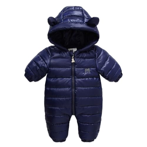 Valcatch Neugeborenes Baby Junge Mädchen Schneeanzug Niedlich Bär Ohr Winter Puffer Daunenmantel Farbverlauf Einfarbig Warm Kapuze Overall 6-24M von Valcatch