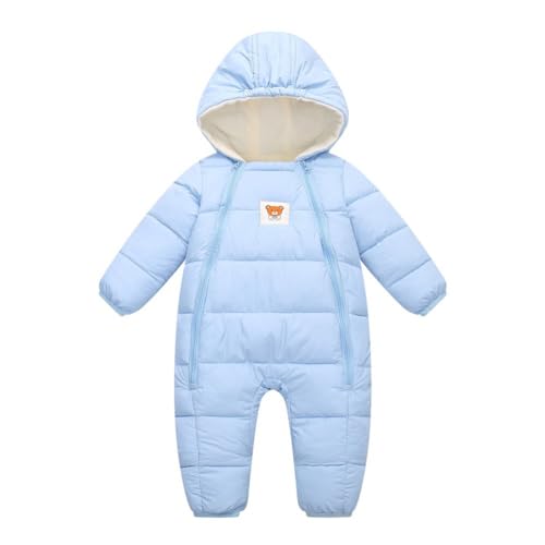 Valcatch Neugeborenes Baby Junge Mädchen Schneeanzug Säugling Verdickter Overall Warmer Winter Daunenmantel Fleece Gefüttert Lange Kapuze Strampler 0-12M von Valcatch