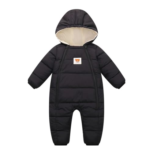 Valcatch Neugeborenes Baby Junge Mädchen Schneeanzug Säugling Verdickter Overall Warmer Winter Daunenmantel Fleece Gefüttert Lange Kapuze Strampler 0-12M von Valcatch