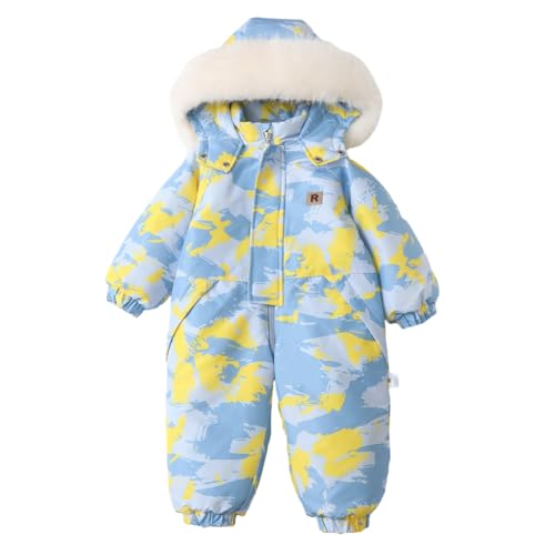 Valcatch Neugeborenes Baby Junge Mädchen Schneeanzug Unisex Säugling Winter Oberbekleidung Mantel Warme Kapuze Overall Winddicht Wimpelkette Schneeanzug 6-24 Monate von Valcatch