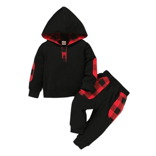 Valcatch Säugling Kleinkind Baby Jungen Hosen Set Hoodie Sweatshirt Tops und Jogginghosen 2 Stück Herbst Outfits Jogginganzug 0-3Y von Valcatch