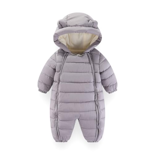 Valcatch Säugling Winter Kapuzenstrampler Baby Fleece Gefüttert Onesie Outfits Warmer Schneeanzug Dicker Overall für Mädchen Jungen 0-18M von Valcatch