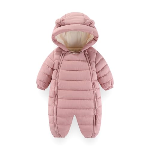 Valcatch Säugling Winter Kapuzenstrampler Baby Fleece Gefüttert Onesie Outfits Warmer Schneeanzug Dicker Overall für Mädchen Jungen 0-18M von Valcatch