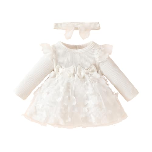 Valcatch Strampler Kleid für Säugling Baby Mädchen Langarm Tüll Kleid Besondere Anlässe Outfits Fotoshooting Kleidung Prinzessin Kleid von Valcatch