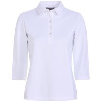 Valiente Jaquard-Struktur 3/4 Arm Polo weiß von Valiente