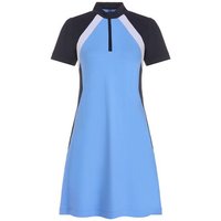 Valiente Pique Stehkragen Halbarm Kleid blau von Valiente