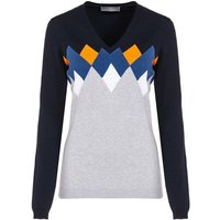 Valiente Rauten-Jaquard Pullover Strick navy Valiente Rauten-Jaquard Pullover Strick navy von Valiente