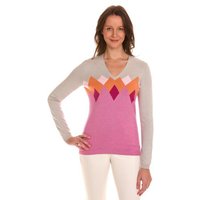 Valiente Rauten-Jaquard Pullover Strick rosa von Valiente