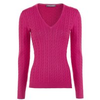 Valiente Zopf Pullover Strick fuchsia von Valiente