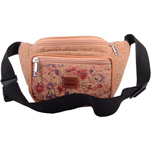 Damen Bauchtasche/Bauchtasche aus Kork mit Blumenmuster, Braun - Kleine Blumen - Größe: Einheitsgröße Damen Bauchtasche/Bauchtasche aus Kork mit Blumenmuster, Braun - Kleine Blumen - Größe: Einheitsgröße von Valita