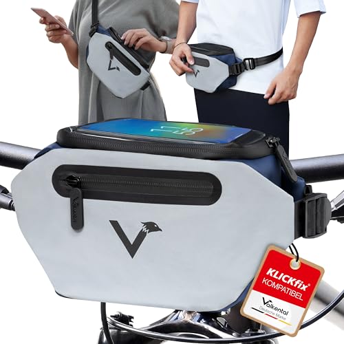 Valkental® x KLICKfix® - 3in1 Fahrradtasche Lenker | Vollreflektierend & Wasserfest - Geeignet als Lenkertasche & Bauchtasche | 4L Volumen | Lenkertasche Fahrrad KLICKfix | Lenkertasche Ebike Valkental® x KLICKfix® - 3in1 Fahrradtasche Lenker | Vollreflektierend & Wasserfest - Geeignet als Lenkertasche & Bauchtasche | 4L Volumen | Lenkertasche Fahrrad KLICKfix | Lenkertasche Ebike von Valkental