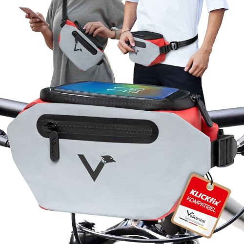 Valkental® x KLICKfix® - 3in1 Fahrradtasche Lenker | Vollreflektierend & Wasserfest - Geeignet als Lenkertasche & Bauchtasche | 4L Volumen | Lenkertasche Fahrrad KLICKfix | Lenkertasche Ebike Valkental® x KLICKfix® - 3in1 Fahrradtasche Lenker | Vollreflektierend & Wasserfest - Geeignet als Lenkertasche & Bauchtasche | 4L Volumen | Lenkertasche Fahrrad KLICKfix | Lenkertasche Ebike von Valkental