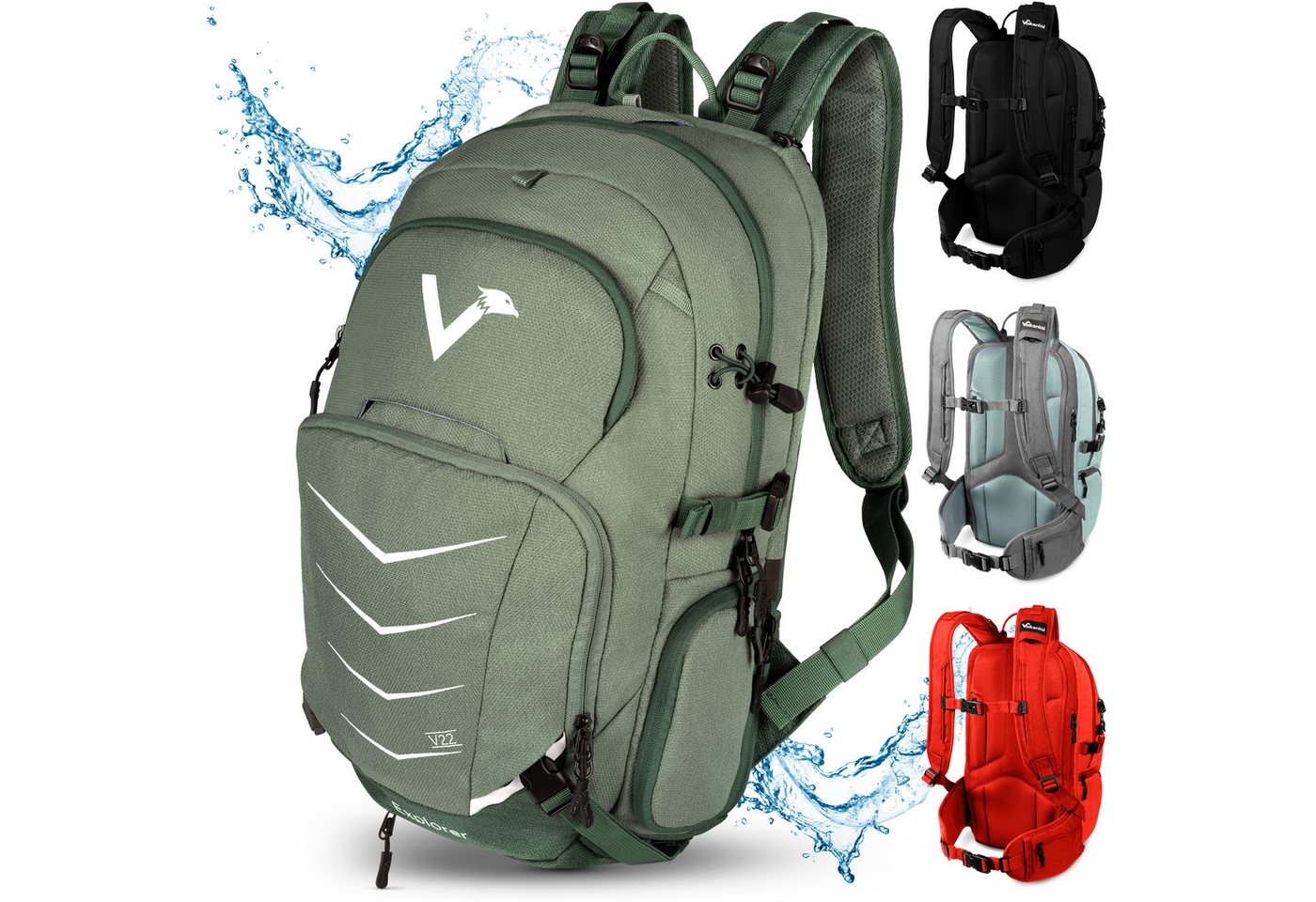 Valkental Wanderrucksack Explorer V22, mit integrierter Frontbag, verstaubaren Hüftgurten & Nassfach Valkental Wanderrucksack Explorer V22, mit integrierter Frontbag, verstaubaren Hüftgurten & Nassfach von Valkental