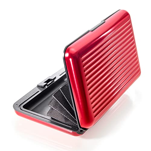 VALLET® Kreditkartenetui aus Aluminium für Damen & Herren | blockiert RFID & NFC | für Kreditkarten Personalausweis EC-Karten | Kartenetui Kartenhülle Karten Portemonnaie Etuis | Rot VALLET® Kreditkartenetui aus Aluminium für Damen & Herren | blockiert RFID & NFC | für Kreditkarten Personalausweis EC-Karten | Kartenetui Kartenhülle Karten Portemonnaie Etuis | Rot von VALLET