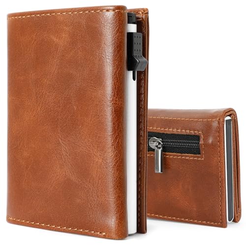 Valveric Herren Portmonee, Magnetisches Smart Wallet, Kleine Herren Geldbörse mit Münzfach & RFID-Schutz, 9 Kartenfächer für Karten & Ausweise, Leder Portmonee – Braun Valveric Herren Portmonee, Magnetisches Smart Wallet, Kleine Herren Geldbörse mit Münzfach & RFID-Schutz, 9 Kartenfächer für Karten & Ausweise, Leder Portmonee – Braun von Valveric