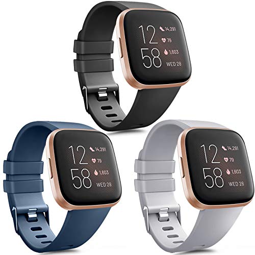 Vancle 3 Pack Kompatibel für Fitbit Versa Armband/Fitbit Versa 2 Armband, Klassisch TPU Sports Verstellbares Ersatz Armbänder für Fitbit Versa/Versa 2 / Versa Lite (Schwarz/Marine Blau/Grau, S) Vancle 3 Pack Kompatibel für Fitbit Versa Armband/Fitbit Versa 2 Armband, Klassisch TPU Sports Verstellbares Ersatz Armbänder für Fitbit Versa/Versa 2 / Versa Lite (Schwarz/Marine Blau/Grau, S) von Vancle