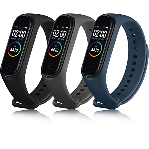 Vancle 3 Stück Armband für Xiaomi Mi Band 4 Armband/Xiaomi Mi Band 3 Armband, Silikon Original Uhrenarmbänder Classic Sport Ersatzband für Damen Herren, Schwarz+Dunkelgrau+Pfauenblau Vancle 3 Stück Armband für Xiaomi Mi Band 4 Armband/Xiaomi Mi Band 3 Armband, Silikon Original Uhrenarmbänder Classic Sport Ersatzband für Damen Herren, Schwarz+Dunkelgrau+Pfauenblau von Vancle