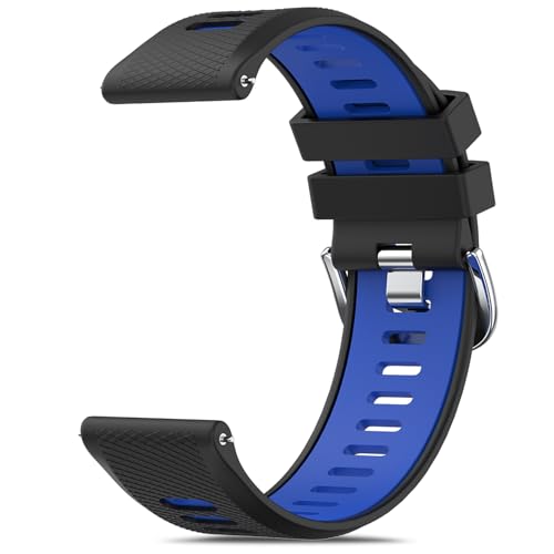 Vancle Smartwatch Armband 22mm Herren Damen, Sport Silikon Ersatzarmband Zweifarbig Uhrenarmbänder 22mm mit Kreuzschraffur Schnellverschluss Smartwatch Zubehör für Männer Frauen von Vancle