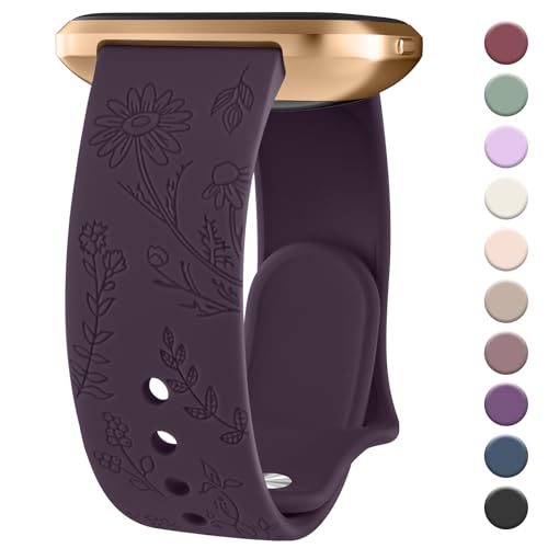 Vancle für Fitbit Versa 4 Armband/Fitbit Versa 3 Armband/Fitbit Sense 2 Armband/Fitbit Sense für Damen Herren, Silikon Armbänder Floral Gravierte Uhrenarmband, Wasserdichtes Sport Ersatzarmband Vancle für Fitbit Versa 4 Armband/Fitbit Versa 3 Armband/Fitbit Sense 2 Armband/Fitbit Sense für Damen Herren, Silikon Armbänder Floral Gravierte Uhrenarmband, Wasserdichtes Sport Ersatzarmband von Vancle