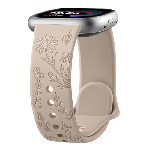 Vancle für Fitbit Versa 4 Armband/Fitbit Versa 3 Armband/Fitbit Sense 2 Armband/Fitbit Sense für Damen Herren, Silikon Armbänder Floral Gravierte Uhrenarmband, Wasserdichtes Sport Ersatzarmband Vancle für Fitbit Versa 4 Armband/Fitbit Versa 3 Armband/Fitbit Sense 2 Armband/Fitbit Sense für Damen Herren, Silikon Armbänder Floral Gravierte Uhrenarmband, Wasserdichtes Sport Ersatzarmband von Vancle