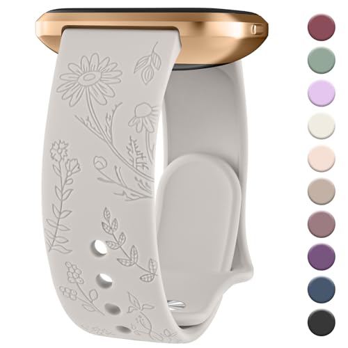 Vancle für Fitbit Versa 4 Armband/Fitbit Versa 3 Armband/Fitbit Sense 2 Armband/Fitbit Sense für Damen Herren, Silikon Armbänder Floral Gravierte Uhrenarmband, Wasserdichtes Sport Ersatzarmband Vancle für Fitbit Versa 4 Armband/Fitbit Versa 3 Armband/Fitbit Sense 2 Armband/Fitbit Sense für Damen Herren, Silikon Armbänder Floral Gravierte Uhrenarmband, Wasserdichtes Sport Ersatzarmband von Vancle