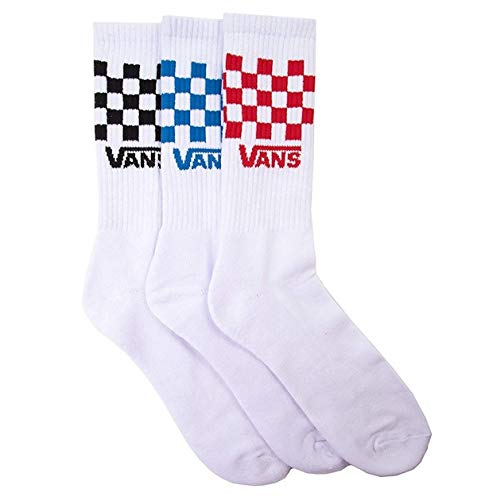 Vans Herren Crew-Socken, kariert, 3er-Pack, Größe 43-47, Weiß, Weiss/opulenter Garten, 9.5-13 von Vans