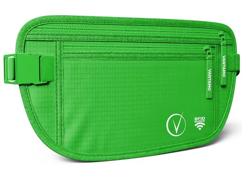 Vantamo Geldgürtel für Reisen, versteckt, RFID-geschützte Taillen-Brieftasche, passend für Reisepass und Telefon mit Abdeckung Vantamo Geldgürtel für Reisen, versteckt, RFID-geschützte Taillen-Brieftasche, passend für Reisepass und Telefon mit Abdeckung von Vantamo
