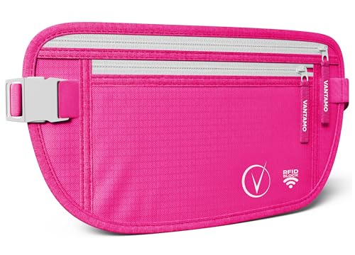 Vantamo Geldgürtel für Reisen, versteckt, RFID-geschützte Taillen-Brieftasche, passend für Reisepass und Telefon mit Abdeckung Vantamo Geldgürtel für Reisen, versteckt, RFID-geschützte Taillen-Brieftasche, passend für Reisepass und Telefon mit Abdeckung von Vantamo