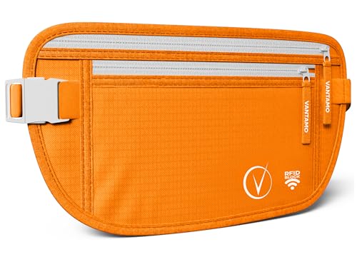 Vantamo Geldgürtel für Reisen, versteckt, RFID-geschützte Taillen-Brieftasche, passend für Reisepass und Telefon mit Abdeckung Vantamo Geldgürtel für Reisen, versteckt, RFID-geschützte Taillen-Brieftasche, passend für Reisepass und Telefon mit Abdeckung von Vantamo