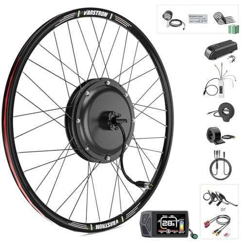Varstrom 48V1000W E-Bike Umbausatz Hinterradmotor 27,5 Zoll mit EKD01 Mehrsprachig Display für Hinterrad Brushless Gearless Nabenmotor, Integrierte Controller, PAS Sensor Varstrom 48V1000W E-Bike Umbausatz Hinterradmotor 27,5 Zoll mit EKD01 Mehrsprachig Display für Hinterrad Brushless Gearless Nabenmotor, Integrierte Controller, PAS Sensor von Varstrom