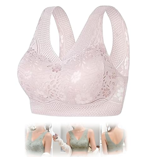 Varyhoone 2024 New Women's Orthopedic Anti-Sagging Bra,Posture Correcting Bra for Seniors,Breathable Push Up Bra (2XL,Pink) von Varyhoone