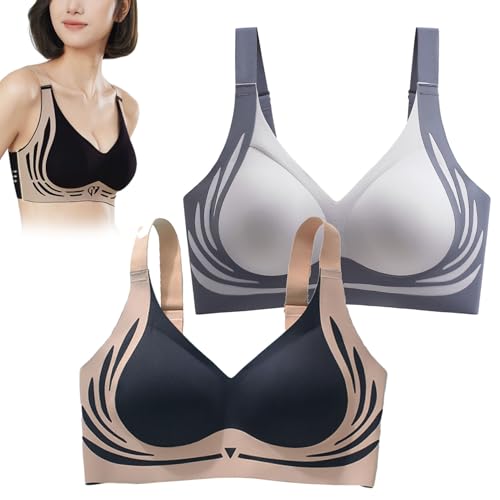 Varyhoone Optimumbid Bra,Zekear Bra,Zekear Wireless Push-Up Bra,Seamless Super Gather Bra (A,2XL) von Varyhoone