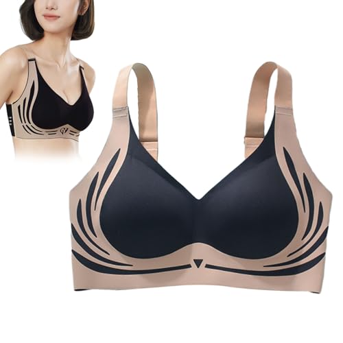 Varyhoone Optimumbid Bra,Zekear Bra,Zekear Wireless Push-Up Bra,Seamless Super Gather Bra (Black,2XL) von Varyhoone