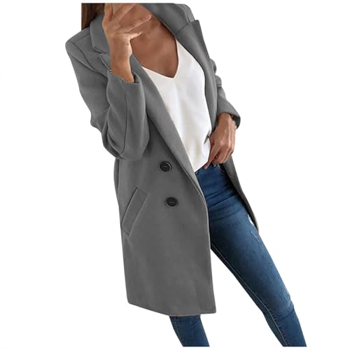 Angebote Des Tages Heute Blitzangebote Winterjacke Damen Lang Elegant Einfarbig Vorne Offen Coatigan Revers Knopfleiste Jacke Leicht Cardigan Winter Pullover Langarm Warm Strickmantel Blitzangebote von Vasreyy