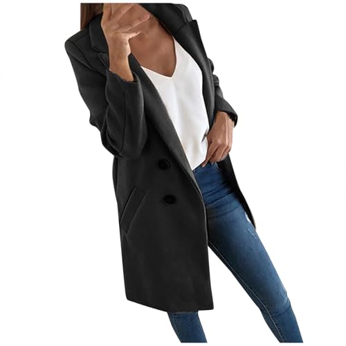 Angebote Des Tages Heute Winterjacke Mädchen Lang Elegant Einfarbig Vorne Offen Coatigan Revers Knopfleiste Jacke Leicht Cardigan Winter Pullover Langarm Warm Strickmantel Blitzangebote Des Tages von Vasreyy