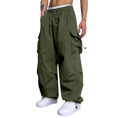 Dschungelcamp Kostüm Baggy Jeans Jungs Latzhose Herren Basketball Shorts Herren Trainingsanzug Motorradhose Herren Mit Protektoren Herren Jogginghose Baumwolle Stretchhose Herren(3XL,Armeegrün) von Vasreyy